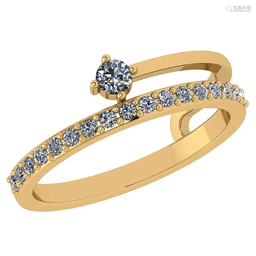 0.34 Ctw Diamond 14k Yellow Gold Halo Band