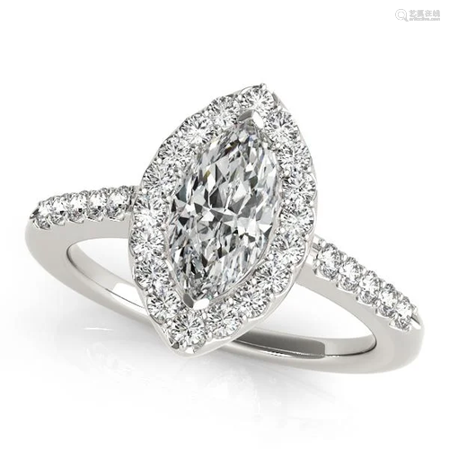 Certified 1.20 Ctw SI2/I1 Diamond 14K White Gold Engage