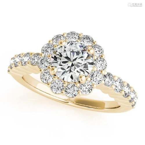 Certified 1.00 Ctw SI2/I1 Diamond 14K Yellow Gold Engag