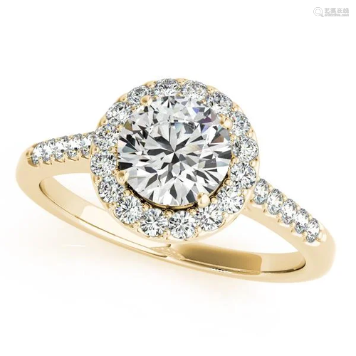 Certified 1.25 Ctw SI2/I1 Diamond 14K Yellow Gold Engag