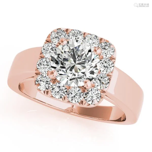 Certified 1.25 Ctw SI2/I1 Diamond 14K Rose Gold Engagem