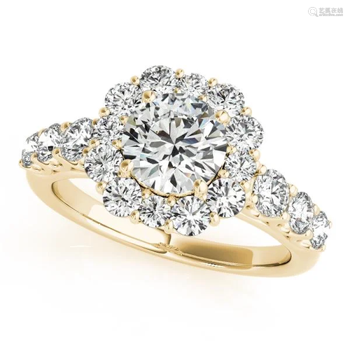 Certified 1.40 Ctw SI2/I1 Diamond 14K Yellow Gold Vinta