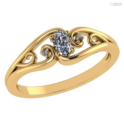 0.22 Ctw Diamond 14k Yellow Gold Simple Ring