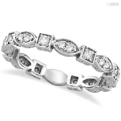 Antique style Style Diamond Eternity Ring Band in 14k W