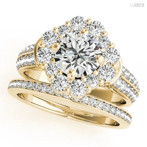 Certified 2.05 Ctw SI2/I1 Diamond 14K Yellow Gold Vinta