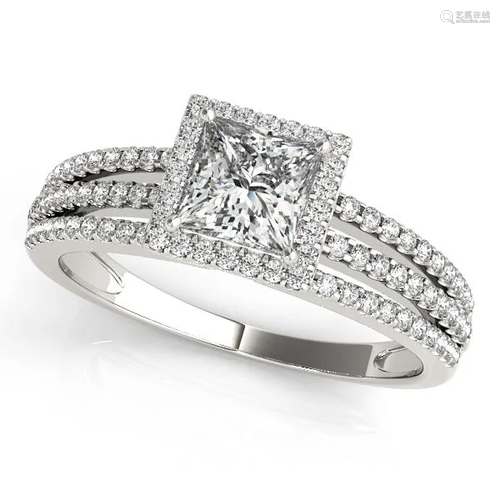 Certified 1.20 Ctw SI2/I1 Diamond 14K White Gold Engage