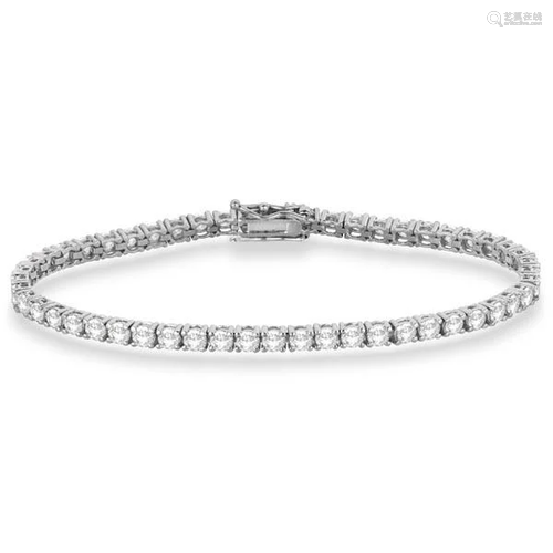 Eternity Diamond Tennis Bracelet 14k White Gold 7.08ctw