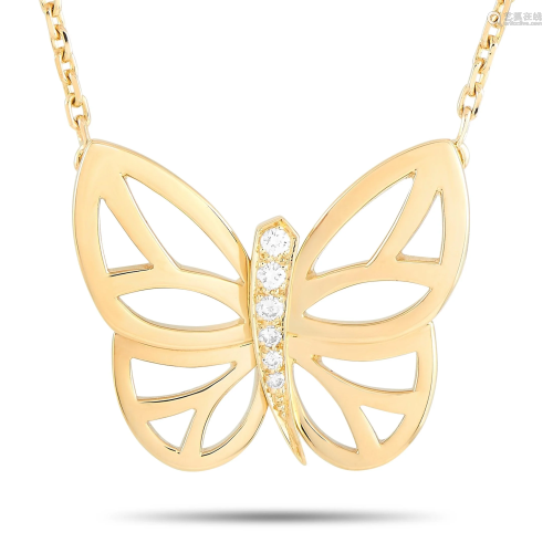 Van Cleef & Arpels 18K Yellow Gold Diamond Butterfly