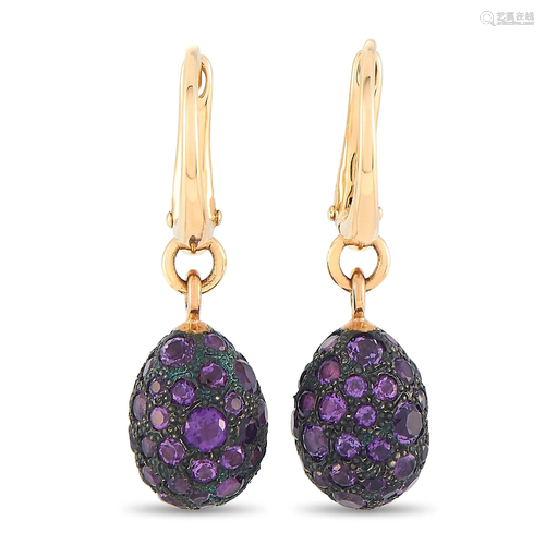 Pomellato Tabou 18K Rose Gold Amethyst Drop Earrings