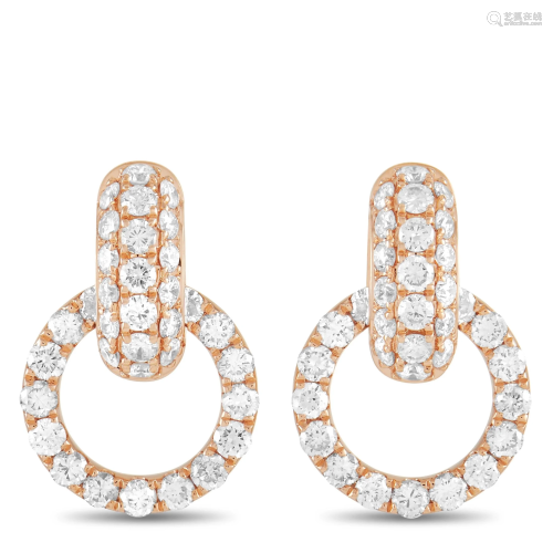LB Exclusive 18K Rose Gold 2.00 ct Diamond Earrings