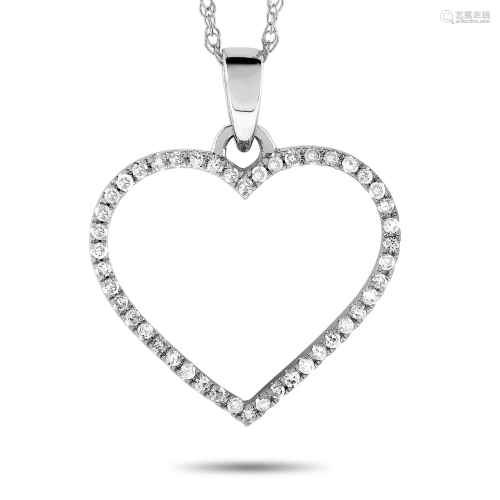 LB Exclusive 14K White Gold 0.15 ct Diamond Heart