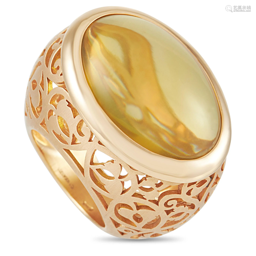 Pomellato Arabesque 18K Rose Gold Amber Ring