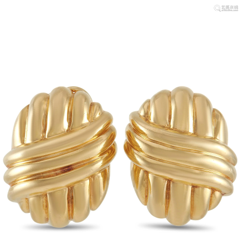 Van Cleef & Arpels 18K Yellow Gold Shell Clip-On