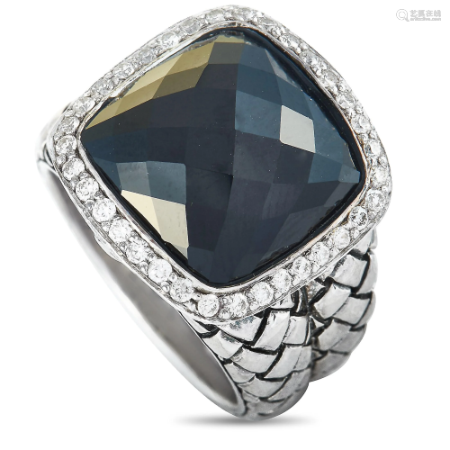 Scott Kay Sterling Silver Diamond and Onyx Dome Ring
