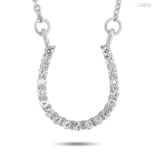 LB Exclusive 14K White Gold 0.20 ct Diamond Horseshoe