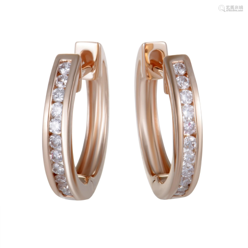 LB Exclusive ~.25ct Small 14K Rose Gold Diamond Hoop