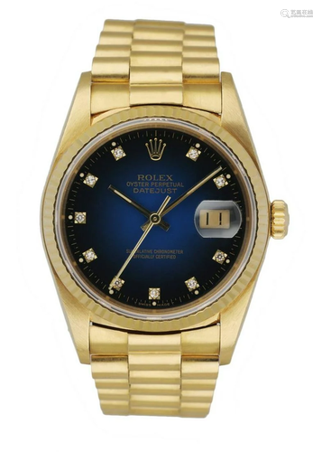 Rolex Datejust 16018 President Blue Vignette Diamond