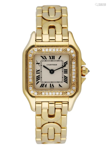 Cartier Panthere 1280 18K Yellow Gold Diamond Bezel Art