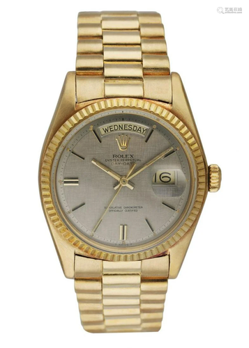 Rolex Day Date 1803 18K Yellow Gold Linen Dial Vintage