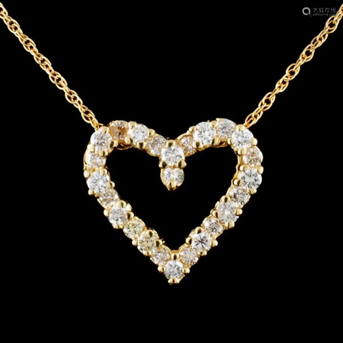 14K Gold 0.74ctw Diamond Pendant