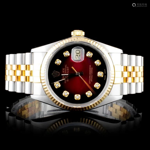 Rolex Two-Tone 36MM DateJust Diamond Wristwatch