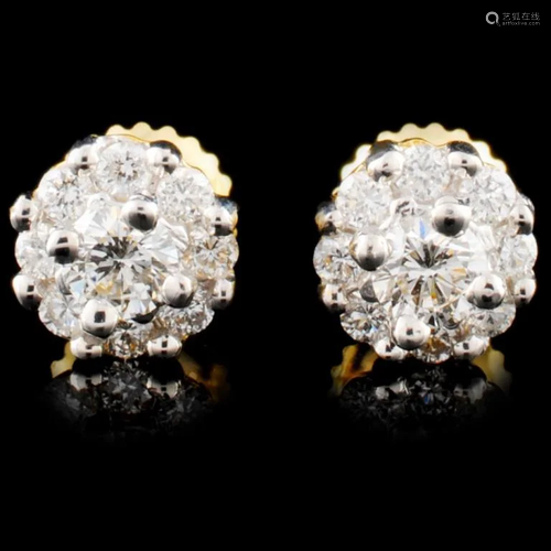 18K Gold 0.66ctw Diamond Earrings