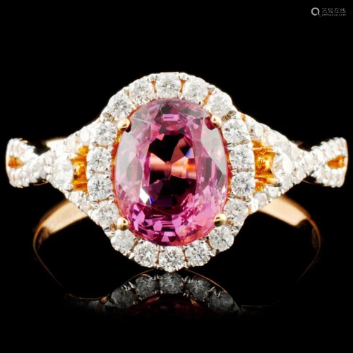 14K Gold 1.90ct Spinel & 0.42ctw Diamond Ring