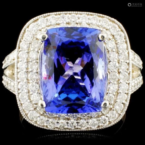 18K Gold 5.48ct Tanzanite & 1.09ctw Diamond Ring