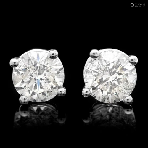 14k White Gold 1.70ct Diamond Earrings