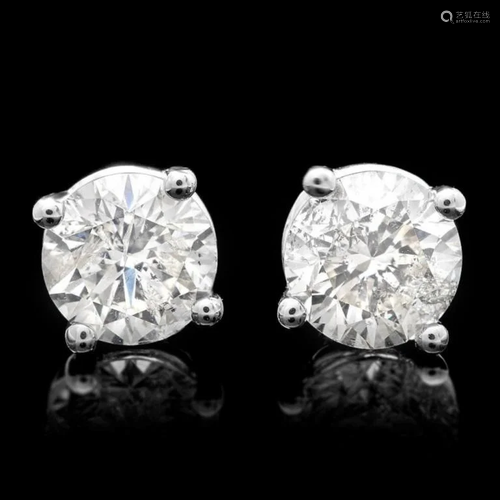 14k White Gold 1.00ct Diamond Earrings