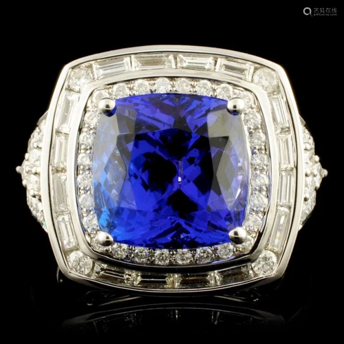 18K Gold 6.20ct Tanzanite & 1.78ctw Diamond Ring