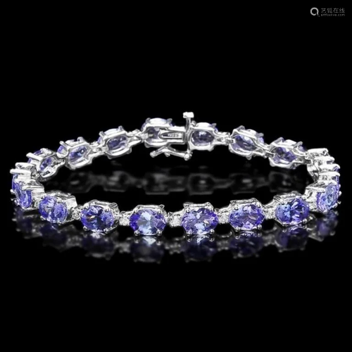 `14k Gold 19.00ct Tanzanite & 0.75ct Diamond Brace