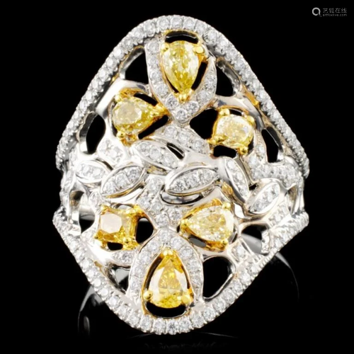 18K Gold 1.33ctw Fancy Color Diamond Ring