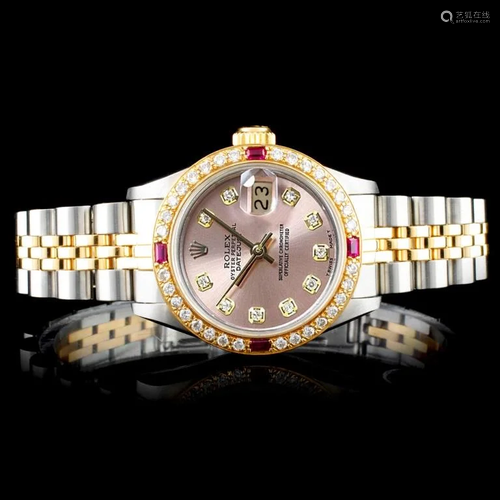 Rolex DateJust 18K/SS Diamond Ladies Watch