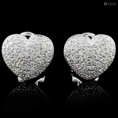 14K White Gold 1.04ctw Diamond Earrings