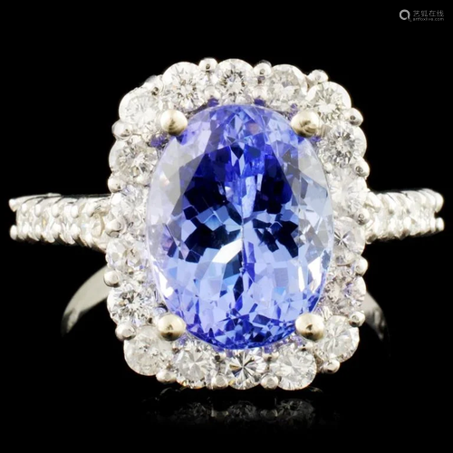 14K Gold 4.59ct Tanzanite & 1.01ctw Diamond Ring