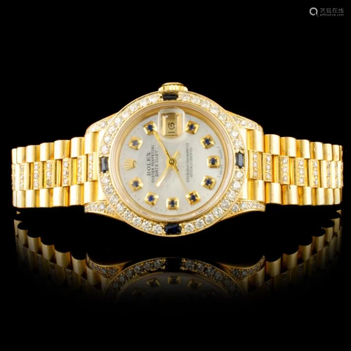 Rolex DateJust 18K YG 1.50ct Diamond Ladies Watch