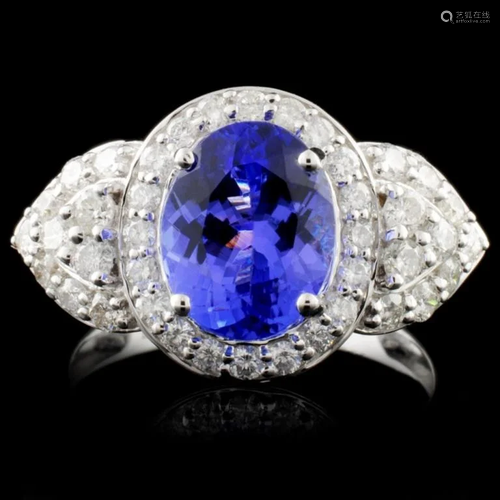 18K Gold 2.53ct Tanzanite & 0.90ctw Diamond Ring