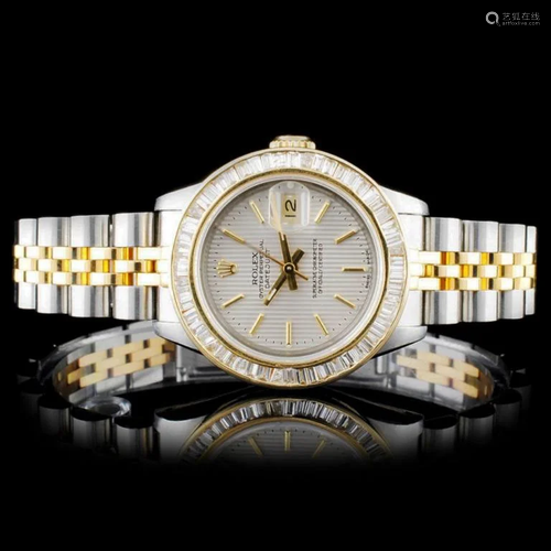 Rolex YG/SS DateJust 2.00ct Diamond Ladies Wristwa