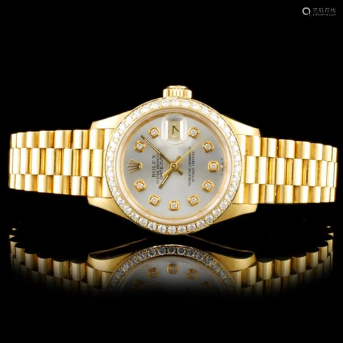 Rolex DateJust 18K YG Diamond 26MM Watch