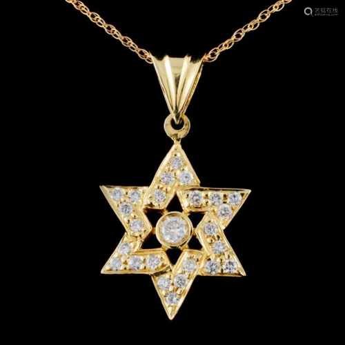 18K Gold 1.08ctw Diamond Pendant