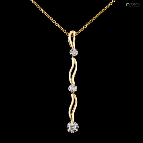 14K Gold 0.25ctw Diamond Pendant