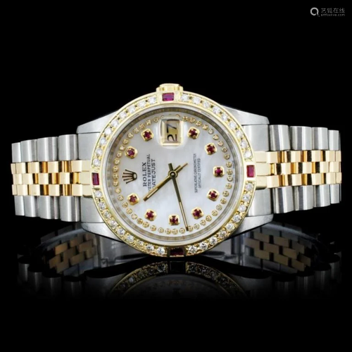 Rolex YG/SS DateJust Diamond 36MM Watch