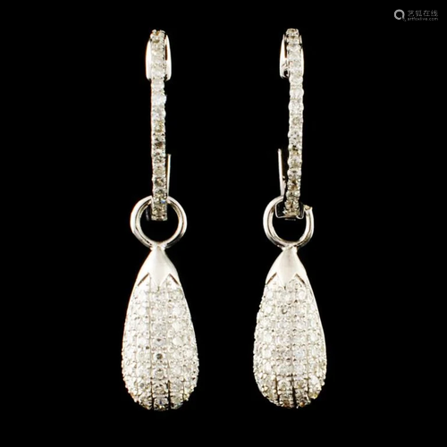 14K Gold 0.86ctw Diamond Earrings