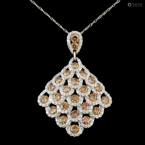 14K Gold 4.09ctw Diamond Pendant