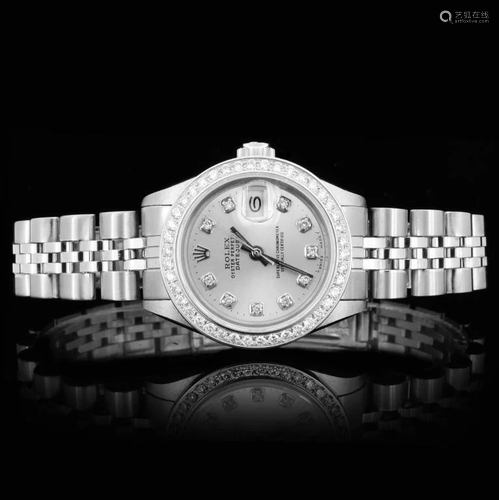 Rolex SS DateJust Diamond Ladies Watch