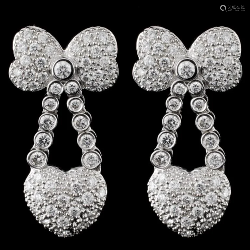 18K White Gold 1.28ct Diamond Earring