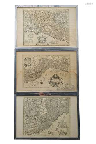 Giovanni Antonio Magini, Three ancient geographical maps of ...