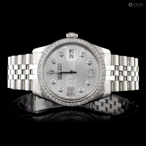 Rolex SS DateJust Diamond Men's Wristwatch