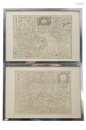 Giovanni Antonio Magini, Two ancient geographical maps of th...